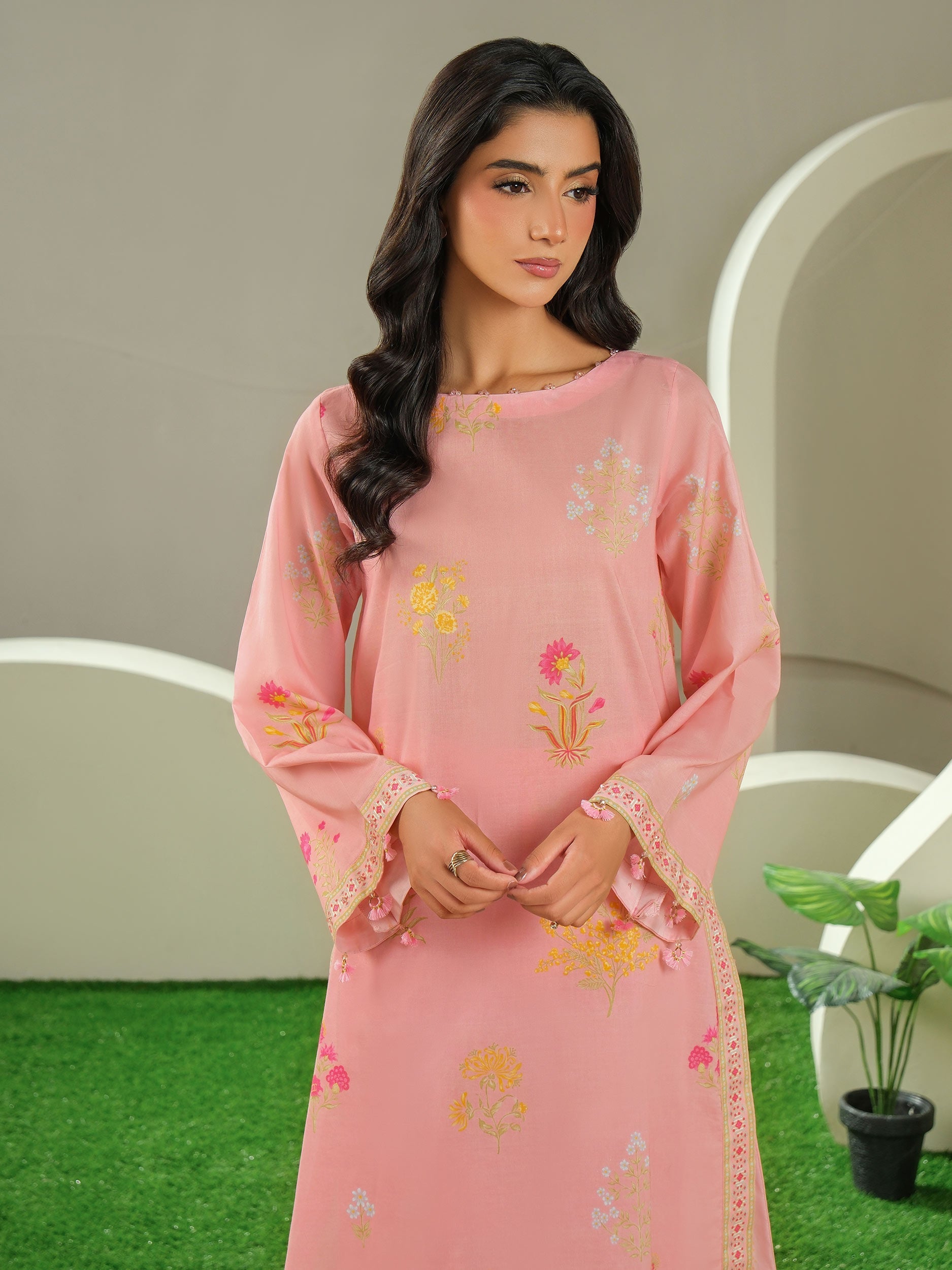 2 Piece Cambric Suit-Printed (Unstitched)