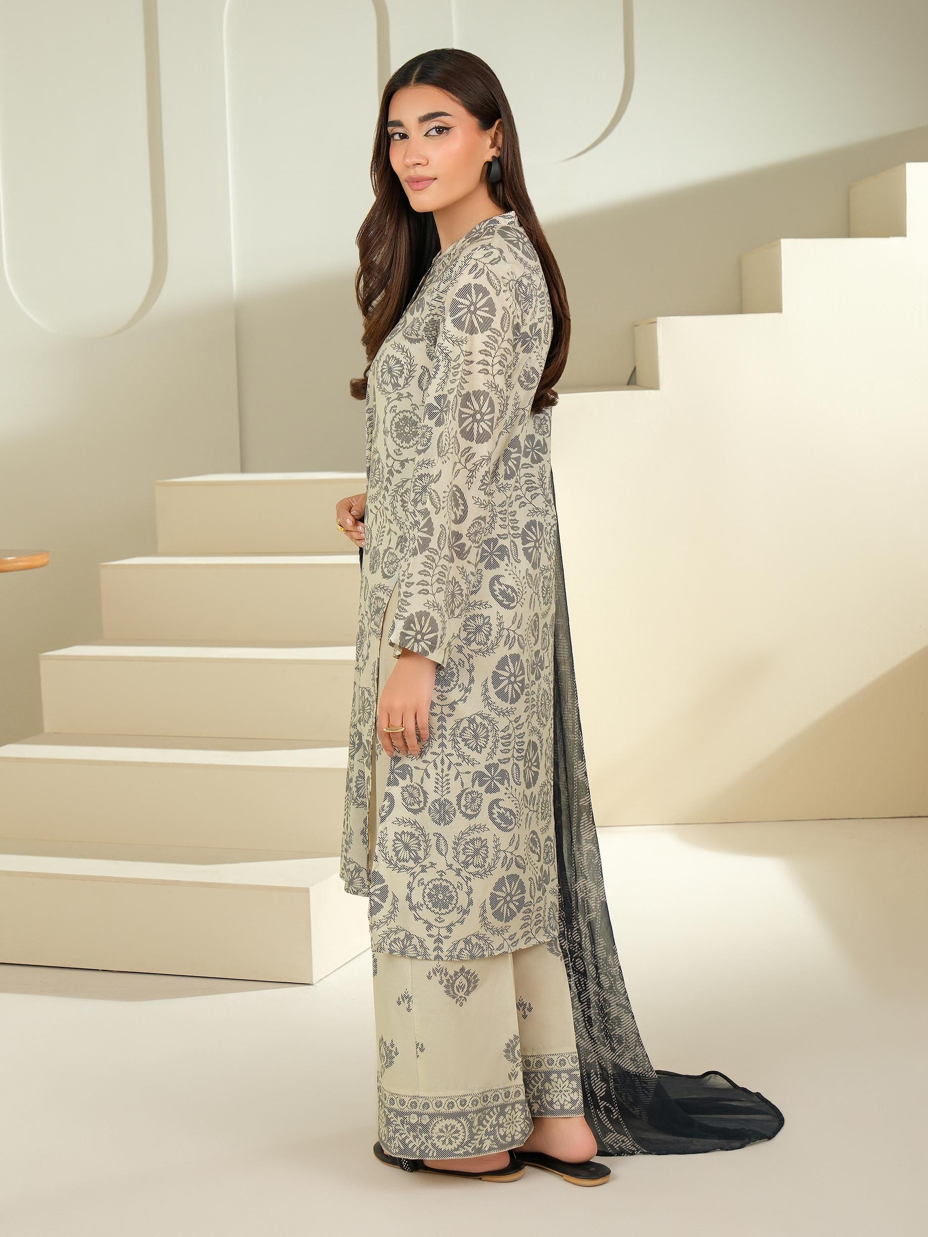 3 Piece Cambric Suit-Printed (Unstitched)