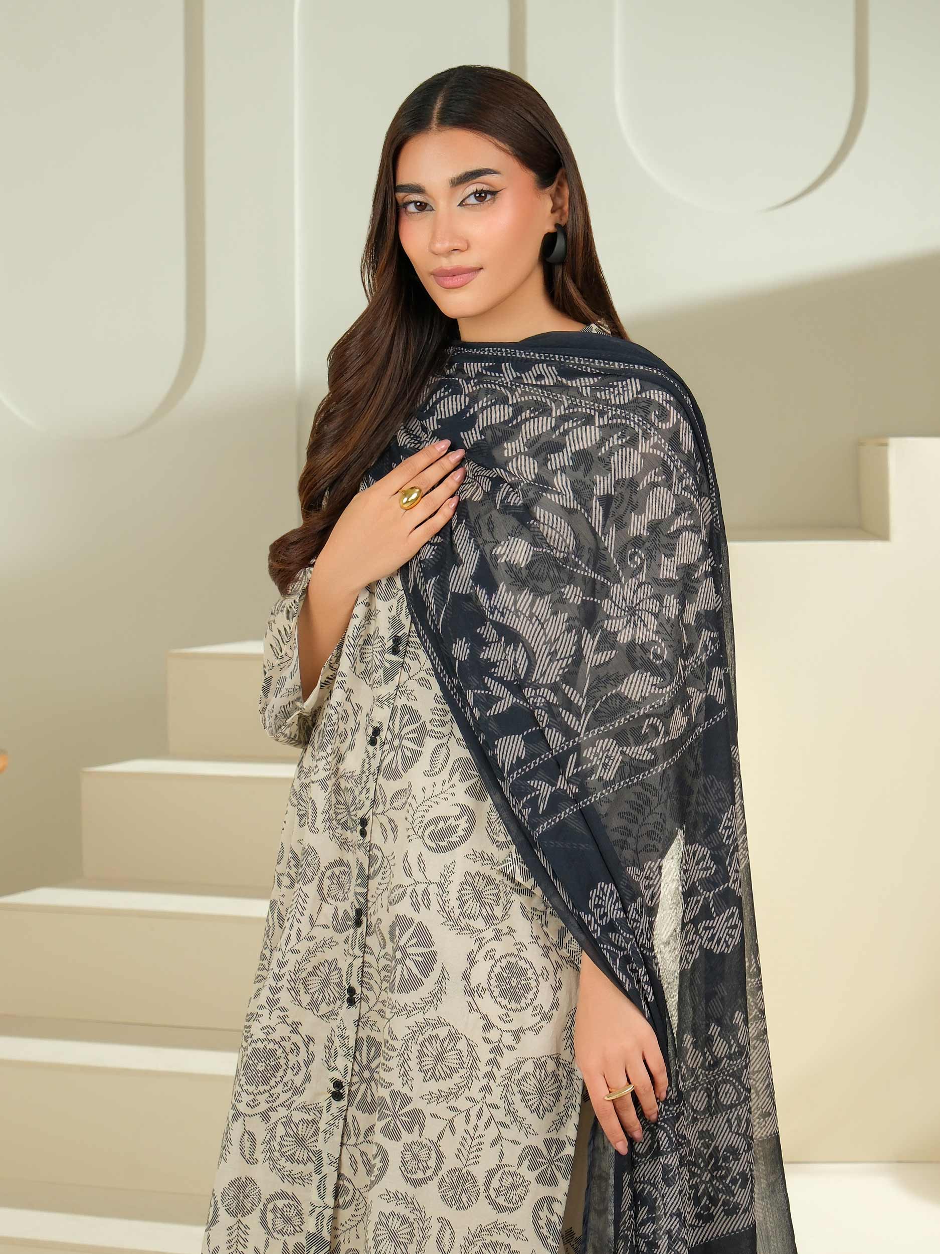 3 Piece Cambric Suit-Printed (Unstitched)