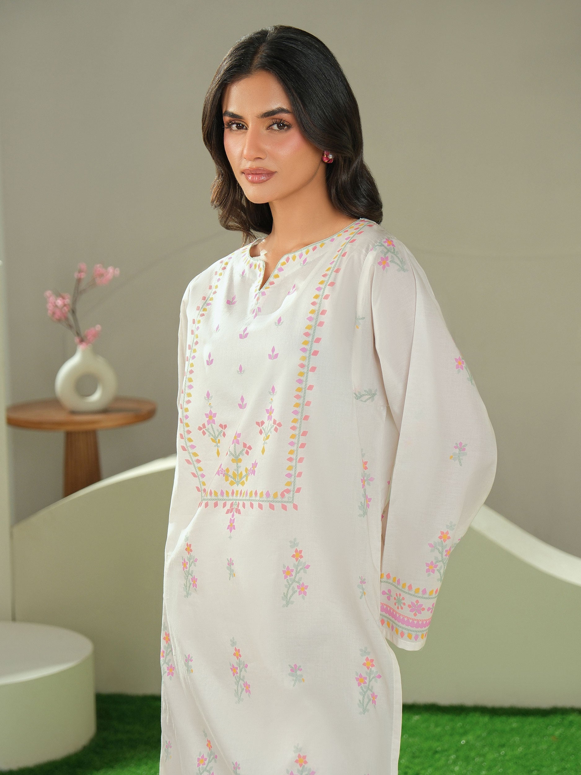 2 Piece Cambric Suit-Printed (Unstitched)