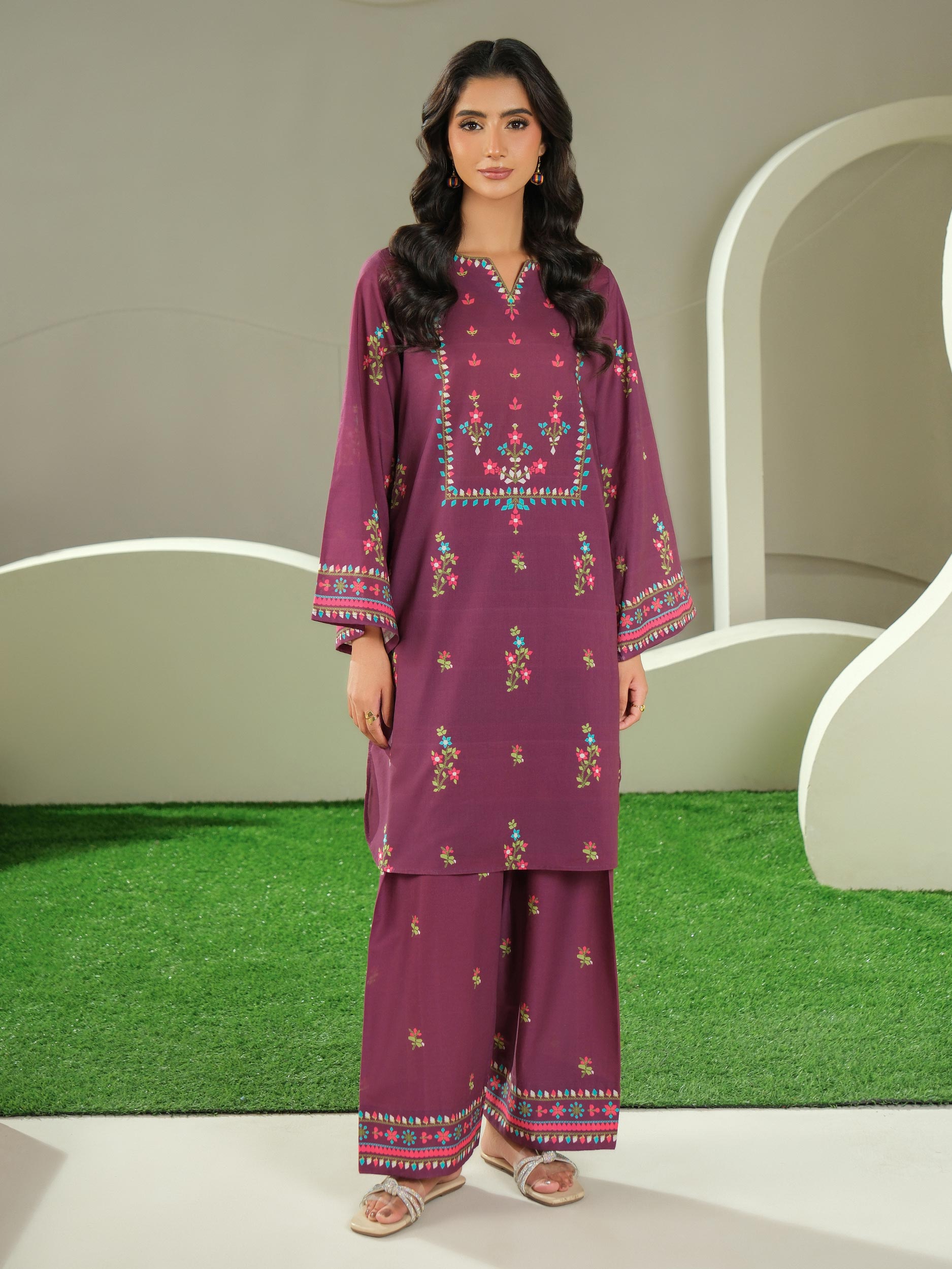 2 Piece Cambric Suit-Printed (Unstitched)