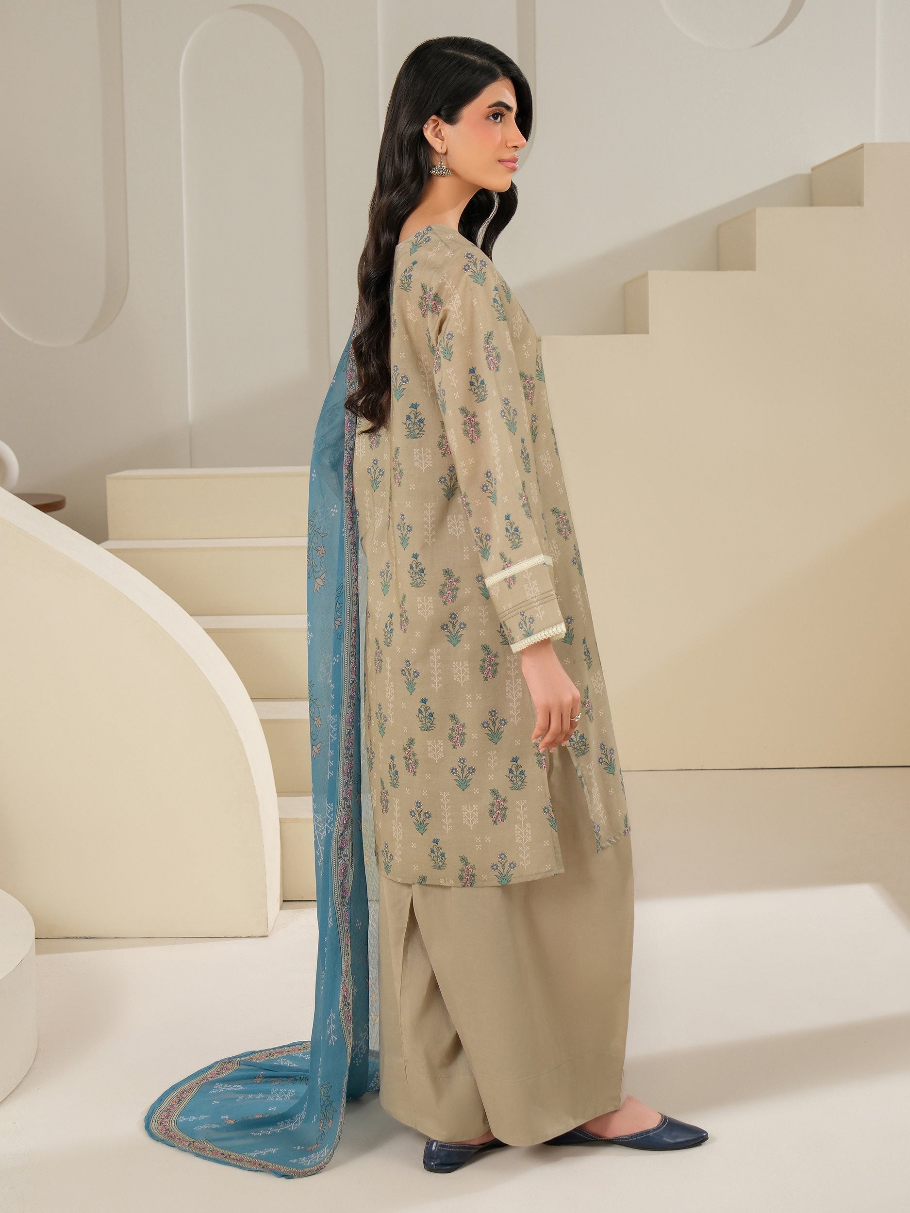 3 Piece Cambric Suit-Printed (Unstitched)