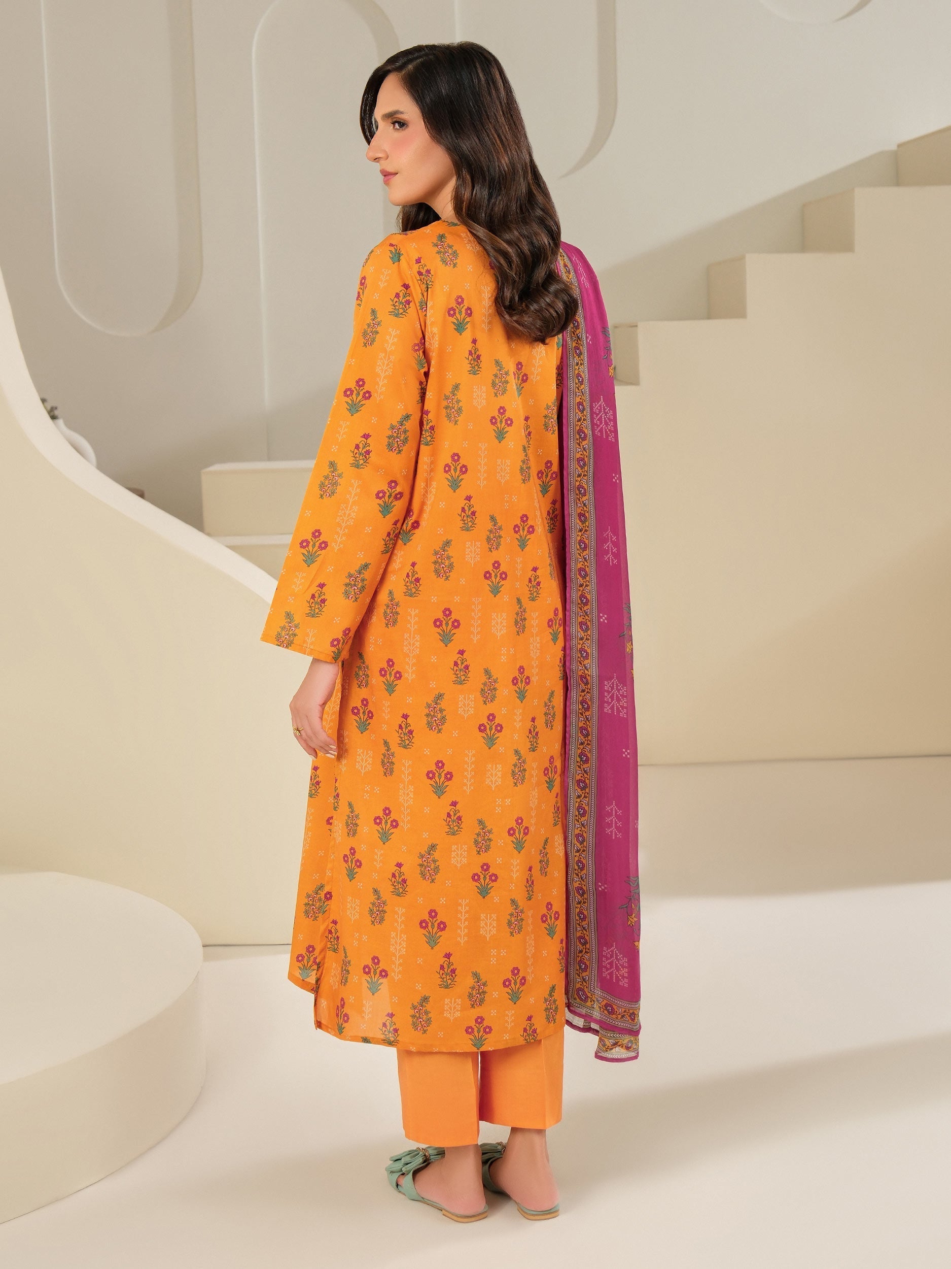 3 Piece Cambric Suit-Printed (Unstitched)